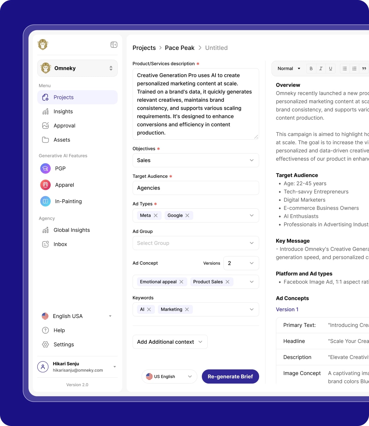 Omneky Features Functionality Design 3